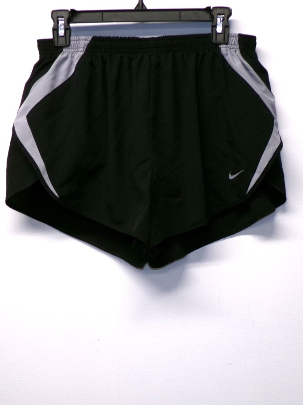 Nike Dri-Fit Mens Running Shorts Size L 2 Inch Brief Lined Black Grey Slit Side